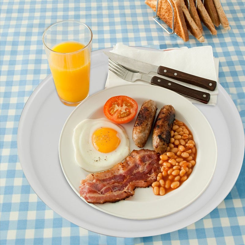 Saedy White Plastic Fast Food Trays, Round Serving Trays(4 Packs) - Image 3